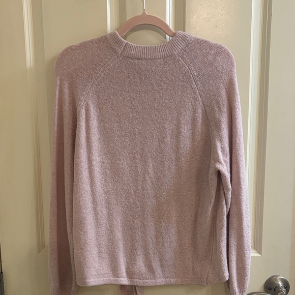 Cotton Candy Lilac Tie-Front Sweater - Picture 3 of 7